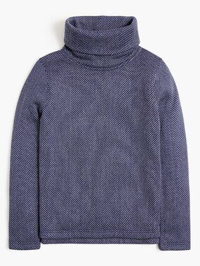 J. Crew Factory Women's Navy Herringbone Turtleneck Pullover